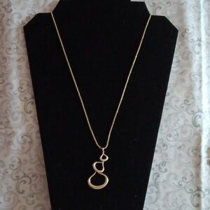 Fossil Gold Toned Chained Triple Teardrop Necklace